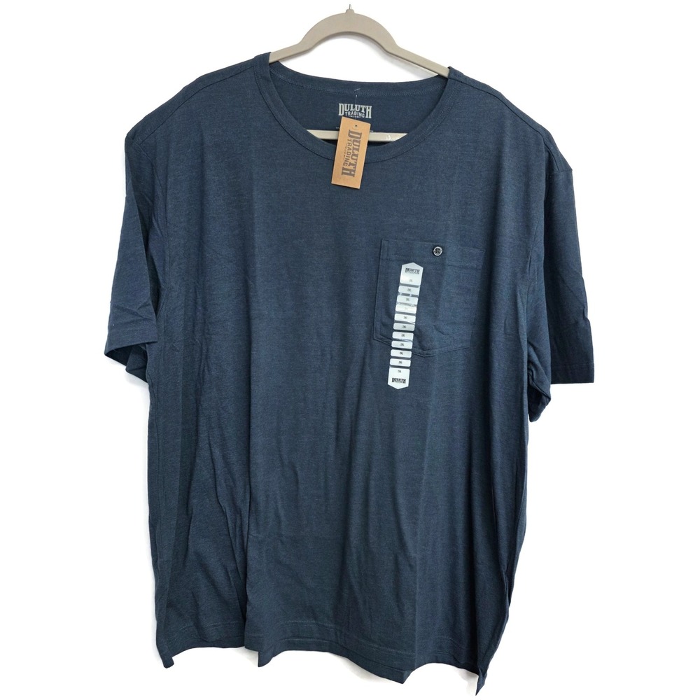 Duluth Trading Co Mens Tri-Blend Short Sleeve Pocket T-Shirt Blue 2XL 38405-PNV